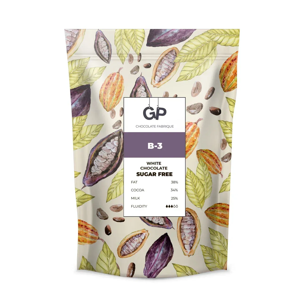 Шоколад белый без сахара GP B-3, 500 гр.